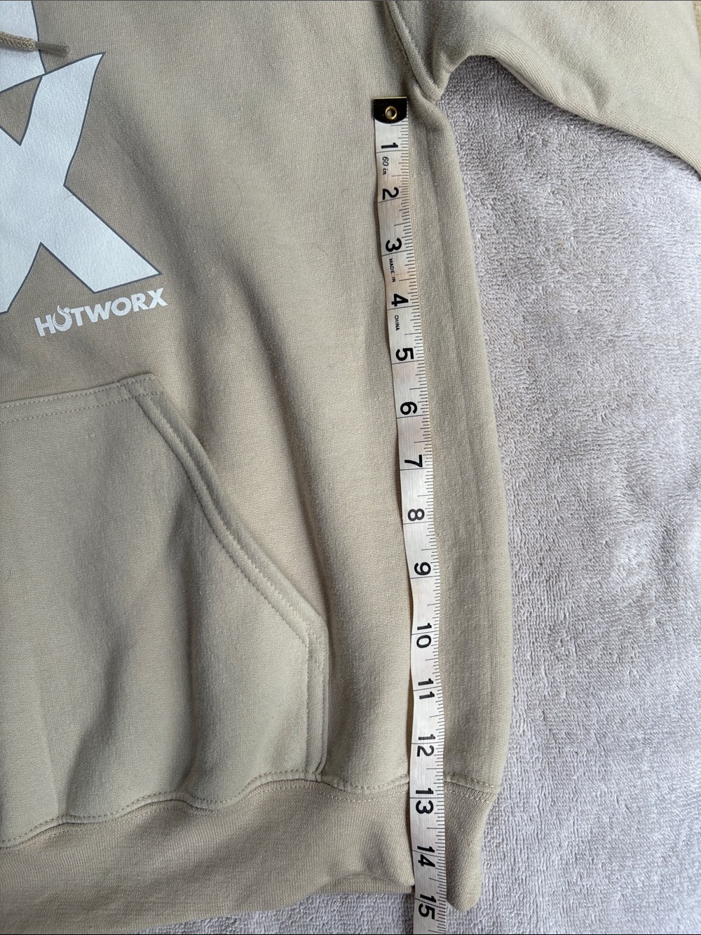 NWOT HOTWORX Logo Hoodie Light Beige - Picture 5 of 6
